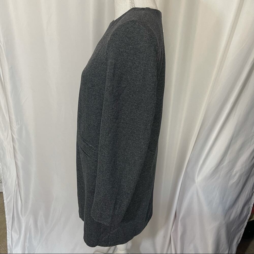 0446 NEW Zara Gray Round Neck Mini Dress Long Sleeve Shoulder Pads NWT - Picture 8 of 13